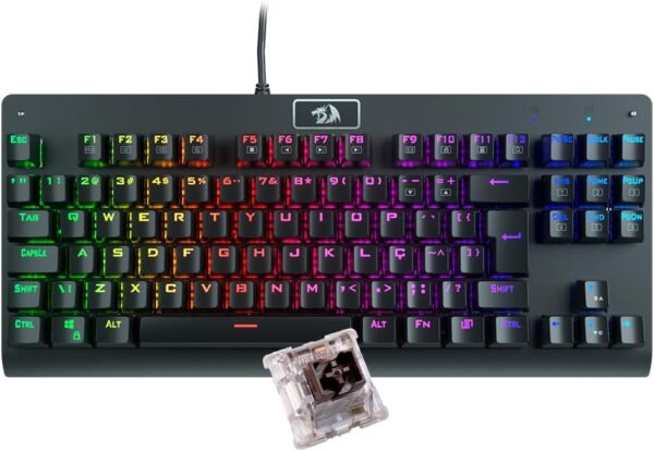 Teclado Mecânico Gamer Redragon Dark Avenger K568-2 Rgb Switch Brown Com Fio